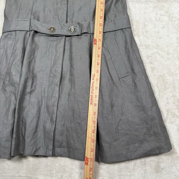 Chloe Gray Linen Hooded Trench Coat Jacket Women’s Size UK 12 US 8 FR 40 - Picture 10 of 12